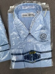 New 2 LOT Boys SCHOOL UNIFORM FORMAL BLUE LONG sleeve BUTTON DOWN Shirts 14H-16H