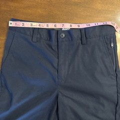 LANDS END Navy School Uniform Plain Front Chino Shorts Boys 14