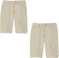 French Toast Youth Boy’s 2-Pack Performance Uniform Shorts, Khaki, 14