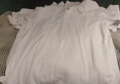 5 white polo children’s uniform shirts size 18 husky pre-owned no stains