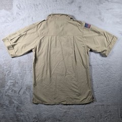 Boy Scouts of America Uniform Shirt Youth Large Tan Supplex Nylon Short Sleeve