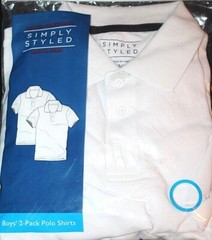 Simply Styled Boys’ Uniform White 2-Pack Polo Shirts LARGE (10/12)