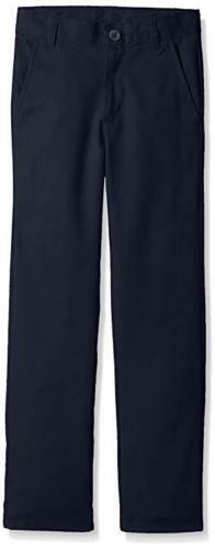 Nautica Boys’ Flat Front Double Knee Twill Pants Navy Size 10 –