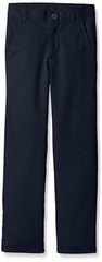 Nautica Boys’ Flat Front Double Knee Twill Pants Navy Size 10 –