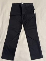 Essentials Boy’s Slim Leg Flat Front Uniform Chino Pant Black 12 Years – NWT