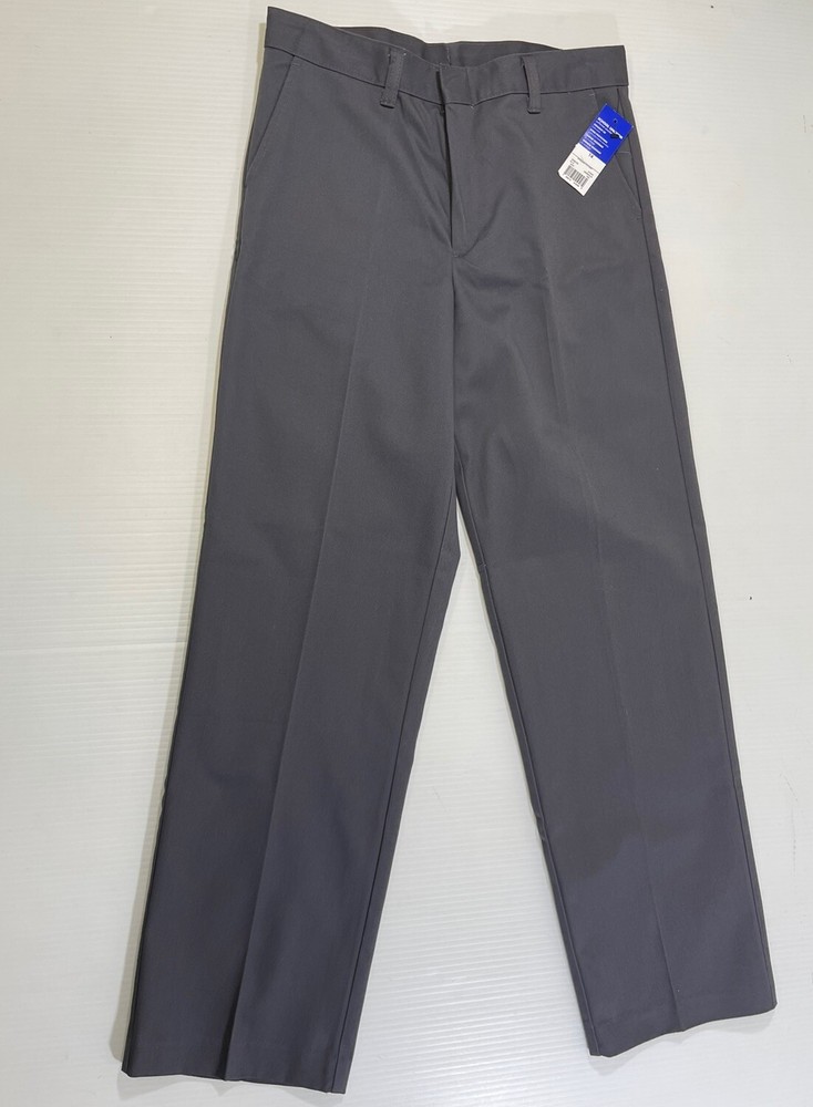 George Boys Cotton Blend Granite Gray Straight Fit School Uniform Pants 14