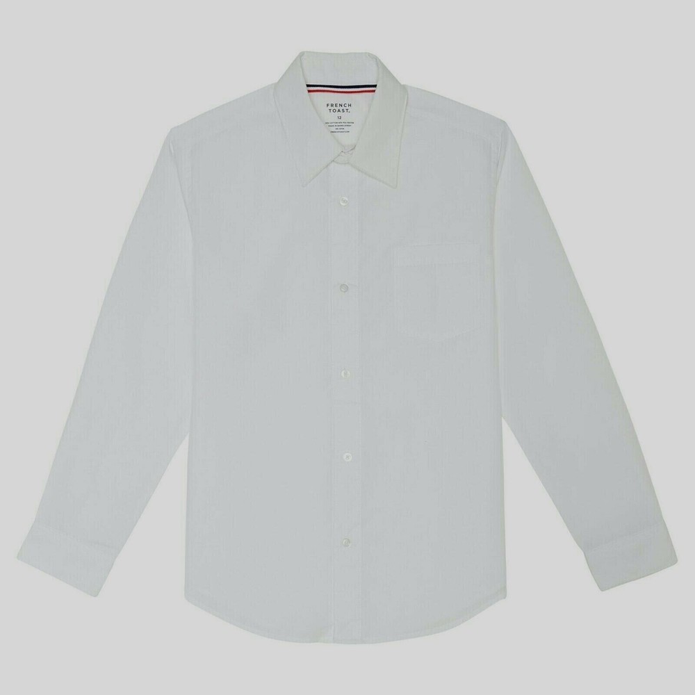 French Toast Boys School Uniform Long Sleeve Classic Button-Up Dress Shirt, 20