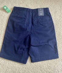 Gap Kids Size 10 Boys Shorts Navy Blue Cotton Dress Uniform Chino Flat Front NWT