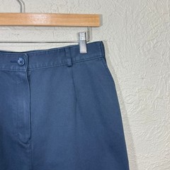 Vtg 90s LL Bean Youth Pants 14 Navy Chino School Uniform 100% Cotton Adjustable