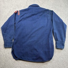 1960s Boy Scouts Of America Sanforized Uniform Shirt Navy Blue Patches NY VTG