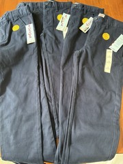 Cat and Jack Blue School Uniform Pants Boys NWT Adjustable Straight Skinny Husky