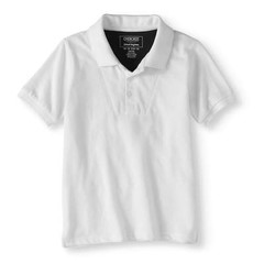 Cherokee Boys’ Short Sleeve Polo W Moisture Wicking Tech White L (12-14) –A7–