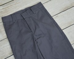 George Boys School Uniform Flat Front Straight Pants Adjusted Waist Gray Size 8