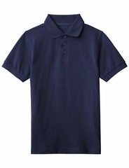 CLASSROOM Big Boys Uniform Short Sleeve Pique Polo Dark Navy ~ Small 7/8 ~ New