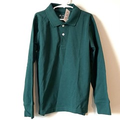 NEW Lot of 2 Children’s Place Boys Uniform Shirts Sz 7/8 Long Sleeve Navy Green