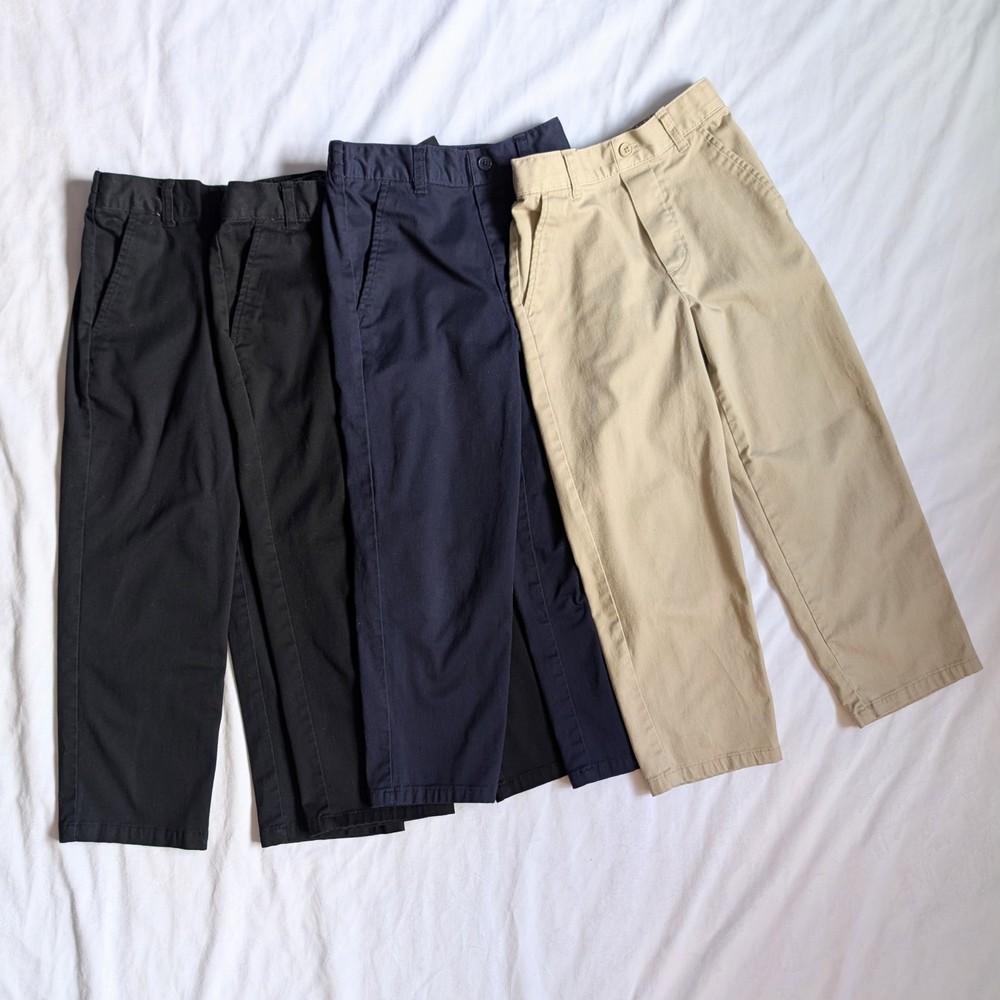 French Toast Boys Size 8 Bundle 4 Pull On Pants School Uniform Adjustable Waist