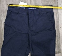 Boys 14 Husky Relaxed Navy Uniform Pants With Tags