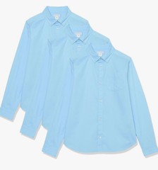 NEW Amazon Essentials 3 Pack Boys’ Uniform Long-Sleeve Woven Poplin Size Medium