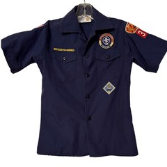 Boy Scouts of America Uniform Shirt Patches Youth Medium With Iron On Patches