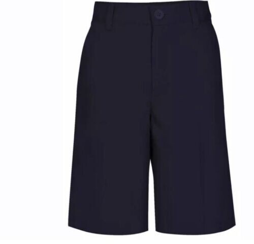 2pck REAL SCHOOL Boys 16 Husky Sze Flat Front Pants School Uniform Approved NAVY
