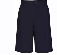 2pck REAL SCHOOL Boys 16 Husky Sze Flat Front Pants School Uniform Approved NAVY