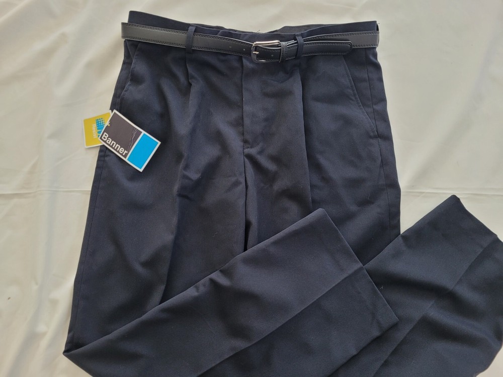 ‘BANNER’ PLYMOUTH SNR BOYS PLEAT SCHOOL TROUSERS,WAIST 97cm,INSIDE LEG 81CM,BNWT