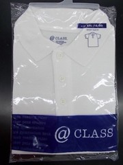 Boys @Class Uniform White Short Sleeved Polo Shirt Size 18/20