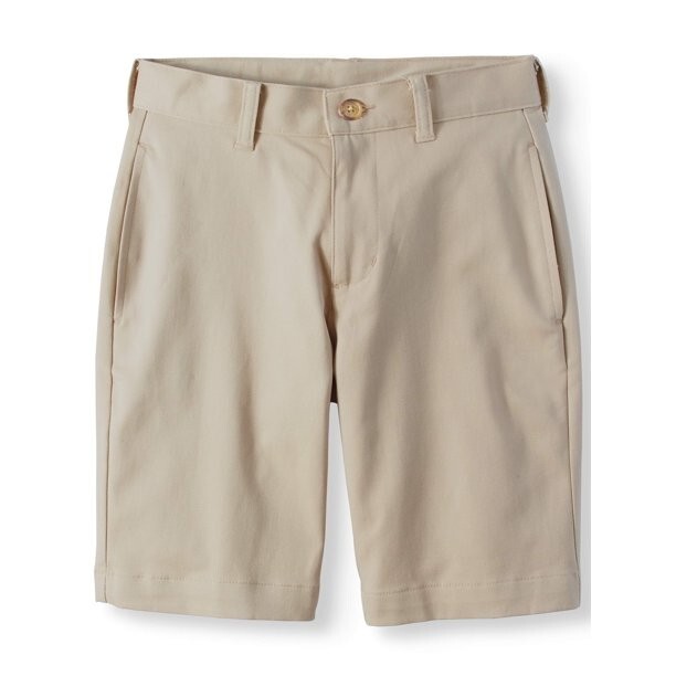 Wonder Nation Shorts Boys Size 7 Khaki School Uniform Super Soft Flat Front –J4