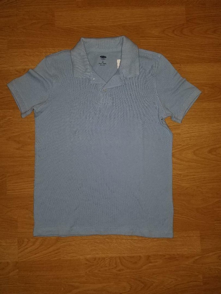 Boys Girls short sleeve OLD NAVY light Blue Polo Uniform Shirt Medium 8 NEW