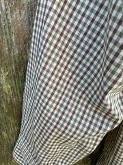 ORIENT EXPRESSED Size 7 Button Down Dress Shirt Brown Green Tiny Gingham