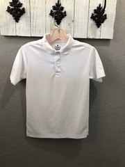 Chaps Boy’s M 10/12 School Uniform Polo Short Sleeve Shirt White