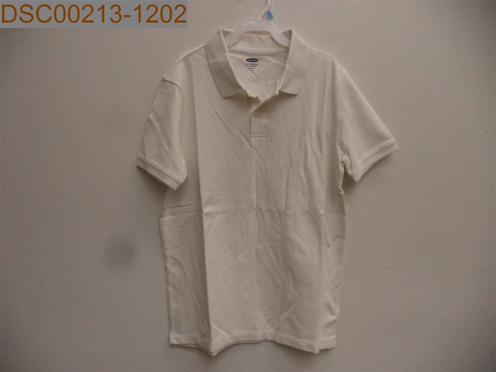 Old Navy Boy’s Short Sleeve Uniform Polo, White, L(10-12) 500044189025, 16″ Bust
