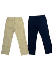 2 Pack Toddler Straight Chino Pants Relaxed Stretch Size 10 Husky Navy Khaki NEW