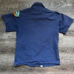 Boy Scouts of America Cub Scouts Shirt Youth Med Navy Blue Patches Short Sleeve