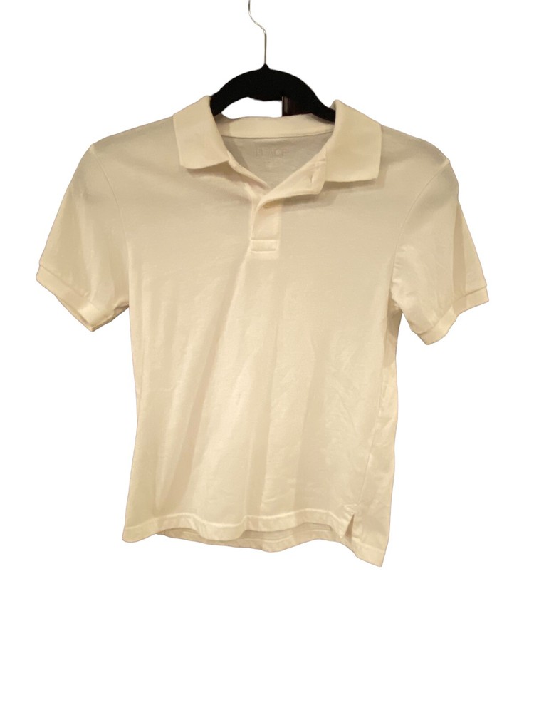 The Childrens Place Boys Polo Shirt Size Medium 7/8 White Short Sleeve