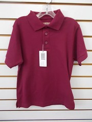 Boys Universal Uniform Polo Burgundy Short Sleeved Shirt Size 4 – 7
