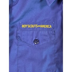 Boy Scouts of America Uniform Shirt Youth LG Navy Blue Long Sleeve Button Down