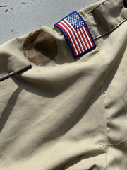 Kid’s Boy Scouts of America Shirt Beige Uniform Official L Chief Outdoors Camp
