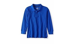 Wonder Nation Polo Boys Size XS Royal Blue School Uniform Long Sleeve –K6–