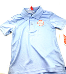 Boys School Uniform Shirt Size 4/5 XS Blue Collared Polo Buttons Children Kids