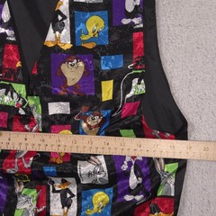 Vintage Looney Tunes Vest Boys Large Black Multicolor Cartoon Character 90s