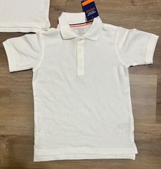 Lot of 2 Boys French Toast White Uniform Short Sleeve Polo Shirts Size 6/7