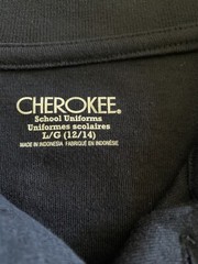 Cherokee Boys Uniform Long Sleeve Polo Size L (12/14) Blue