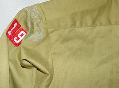 Vintage 1970s Boy Scout BSA Uniform Shirt Youth Green Long Sleeve Patches