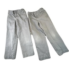 Lands End Boys Gray Pants Size 6 Adjustable Waist School Uniform Lot Of 2