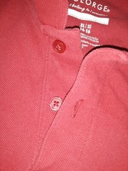 ✰ Boys XL 14-16 George Brand Red Collared Button Top Uniform Dress Shirt T-shirt