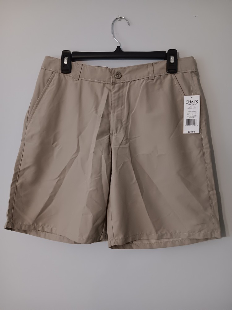 Chaps Boys 16 Husky Performance Engineering Khaki Schoolwear Approved Shorts NWT