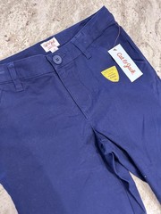 Cat & Jack Boys Blue Uniform Pants Size 14 Cotton Twill Adjustable Waist Button