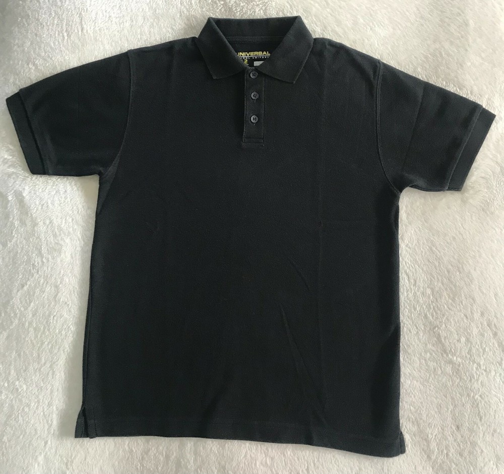 UNIVERSAL SCHOOL BOYS BLACK SHORT SLEEVE POLO SHIRT SIZE #12 YL – A9/19