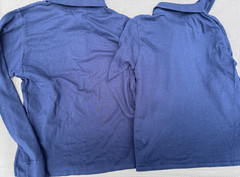 LOT of 3 Boys uniform FADED GLORY,JERZEES Long sleeve Polo Shirts NAVY BLUE M/L